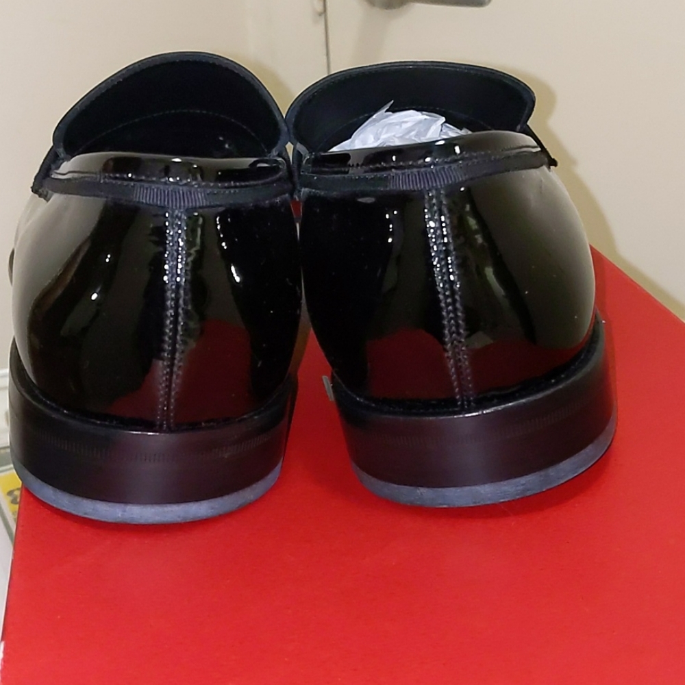 Black paten Ferragamo Men's mocassins - Picture 5 of 9